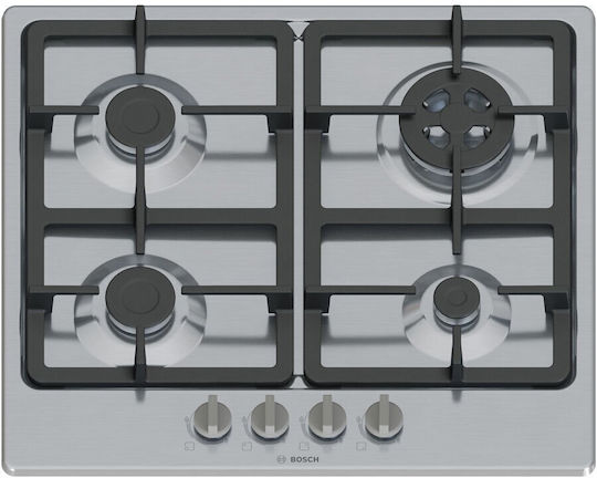 Bosch Serie 4 Erdgas-Kochfeld Autonom 60x52εκ. Silber