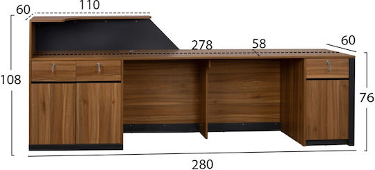 HomeMarkt Supreme Офис Рецепция с Размери Д280xШ62xВ108см