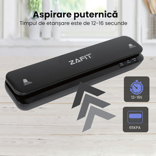 Aparat de Vidat Alimente Zafit Vid-360w, Bară de Etanșare 30 cm, 10 Pungi Incluse, Negru