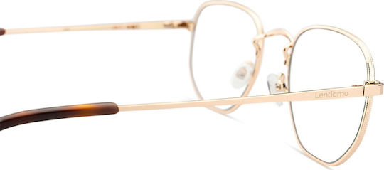 Lentiamo Eric Metal Blue Light Blocking Glasses Light Gold