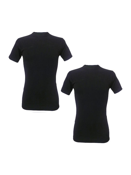 Men's Undershirts Short-sleeved in Black Color 2Pack