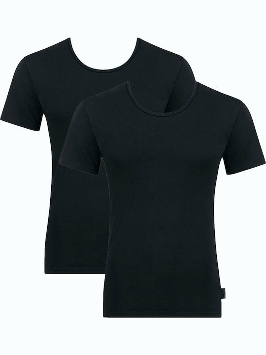 24/7 Sh03 Men's Undershirts Short-sleeved in Black Color 2Pack