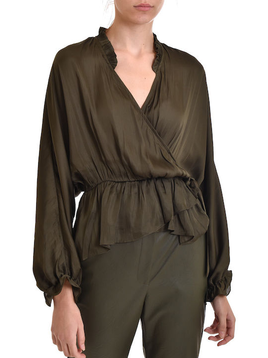 Nekane Blouse Seila Wrap Lacing Khaki Khaki Jh.seila-212