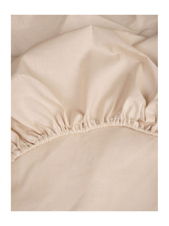 Sunshine Sheet Semi Double with Elastic 120x200+30cm. Cotton Feelings 151 108 Ecru