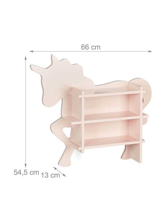 Raft De Perete Pentru Copii Roz 54.5x66x13cm