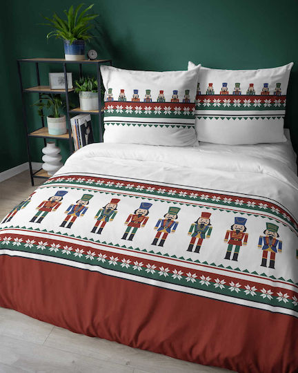Detexpol Set Huse Pentru Pilote 100% Bumbac 160x200cm Simplu Cu 2 Fețe De Pernă Roșu