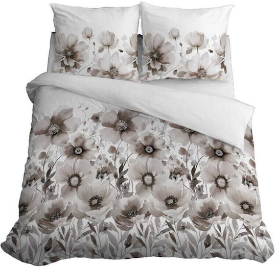 Detexpol Σετ Μονή 160x200cm Beige Flowers Detexpol Σετ Μονή 160x200cm Beige Flowers