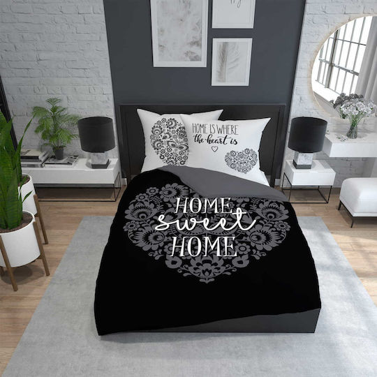 Detexpol Σετ Παπλωματοθήκη Βαμβακερή 160x200cm Μονή με 2 Μαξιλαροθήκες Μπεζ
