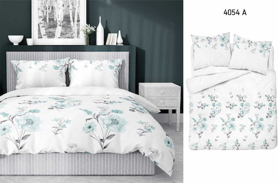 Detexpol Baumwolle Bettbezug Set 220x200cm Übergröße mit 2 Kissenbezügen Grün