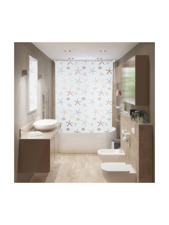 Relaxdays Shower Curtain Semi-transparent