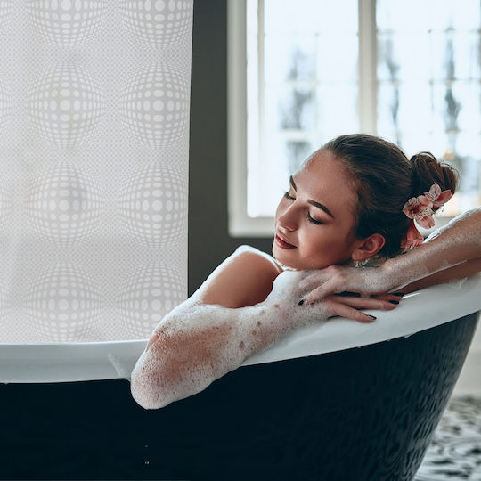Relaxdays Душ завеса роло Бяла