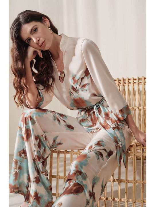 Venus Damen Stoff Hose in Gerader Linie Bay Leaf Mint