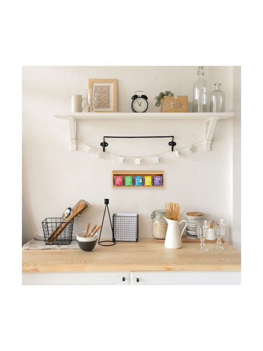 Relaxdays Caseta Pentru Ceai Cu Capac Din Lemn 11.5x8x39cm