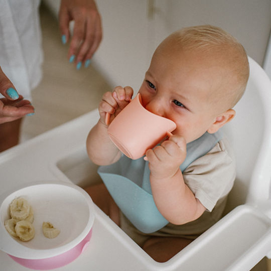 Babyono Αδιάβροχη Σαλιάρα Σιλικόνης με Τσέπη Turquoise για 6 m+