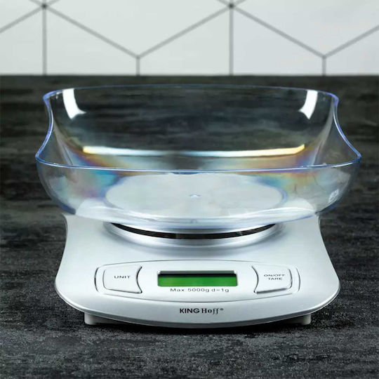 KING Hoff Digital Kitchen Scale with Bucket up to 5kg White