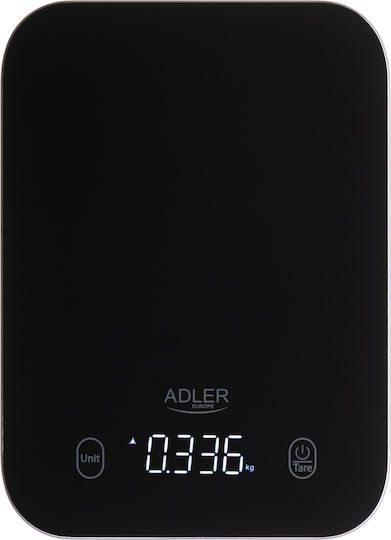 Adler Ψηφιακή Ζυγαριά Κουζίνας έως 5kg Μαύρη