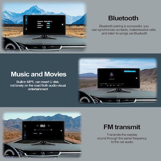10,36" Multimedia-Hilfsbildschirm für das Dashboard des Autos mit Bluetooth