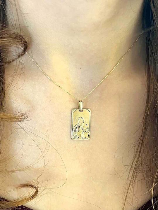 Xryseio Anhänger Kinder Amulett mit Jesus Christus aus Gold 14K FL1196