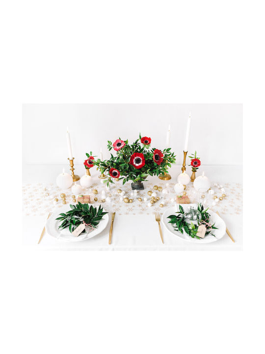 PartyDeco Декоративна Свещ Топка Бял 1бр