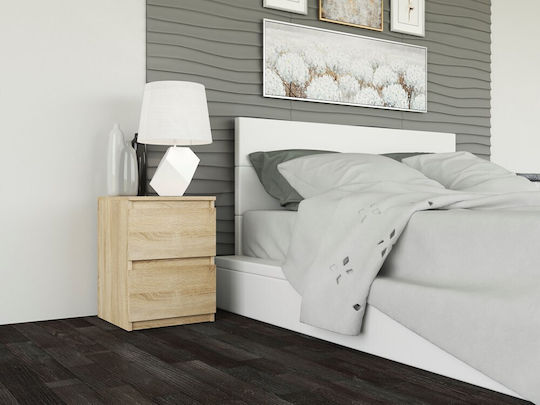 Bedside Table M2 Wooden Beige 30x40x40cm