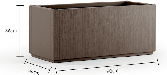 Casaria Ζαρντινιέρα Πλαστική Brown 80x36x36εκ.
