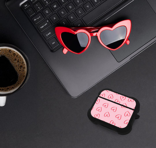 Sonique Heart Series Case Silicone in Pink color for Apple AirPods Pro