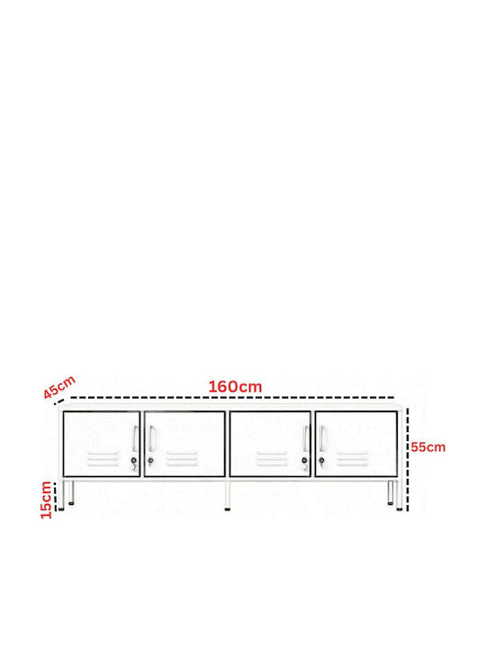 TV Stand Color Metal Baby Blue L160xW45xH55cm
