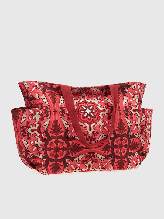 Verde Stoff Strandtasche Rote