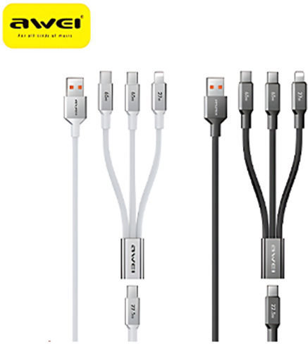 Awei Regular USB to Type-C / Lightning Cable Μαύρο (LYCL-1)