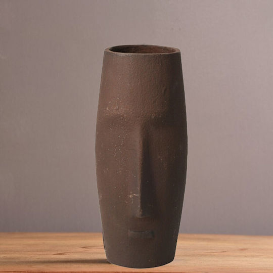 Koopman Βάζο Αλουμινίου Καφέ Φ9xΥ20cm