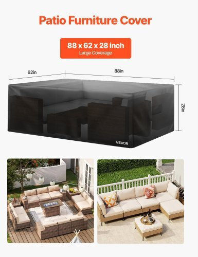 Vevor Waterproof Sofa Cover 420x420cm in Black Color