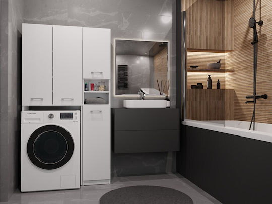 Topeshop Marpol DD Badezimmerschrank Wäscherei B96xT30xH183cm Weiß