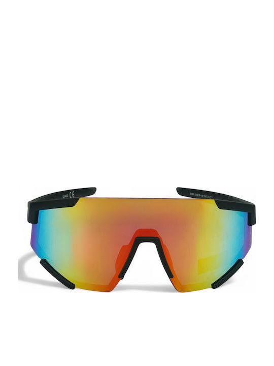 Riverio Unisex Γυαλιά Ηλίου με Μαύρο Κοκκάλινο Σκελετό και Πολύχρωμο Καθρέφτη Φακό 9090-2