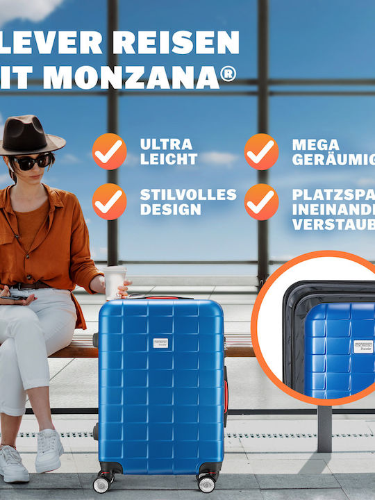 Monzana Valize De Călătorie Tough Albastre Cu 4 Roți Set 3 Buc