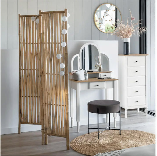 Atmosphera Bamboo Decorative Room Divider made of Bamboo with 3 Panels 135x170cm