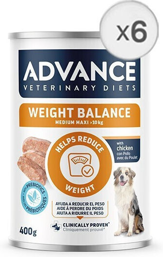 Advance Hrană Umedă pentru Pui în Conservă Dietetică cu Pui și Carne Dietetică 6x400gr