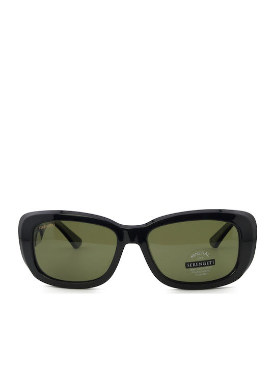 Serengeti Bianca Unisex Sunglasses with Black Plastic Frame and Green Polarized Lens SS749001