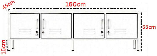 Wohnzimmer TV-Einheit Slate Grey L160xB45xH55cm
