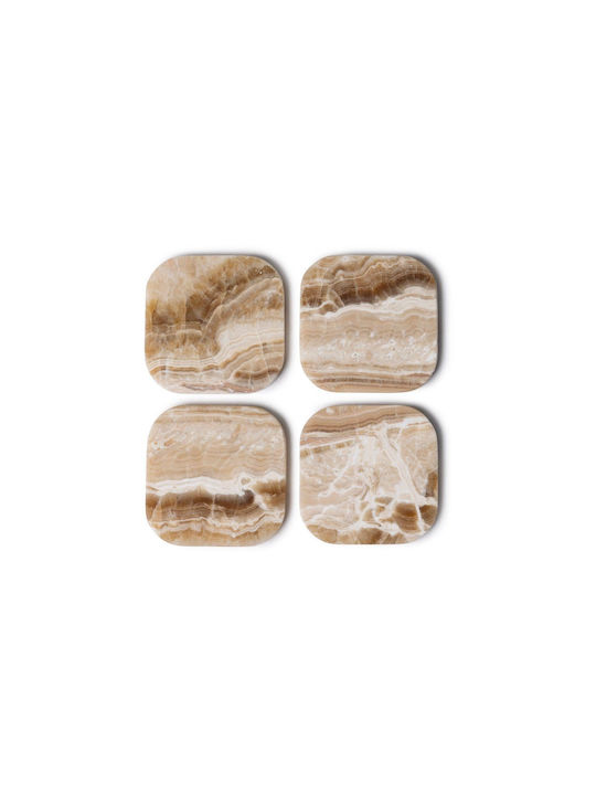 Design Is This Rotundă Suporturi pentru pahare din piatra Bej 10cm 4buc