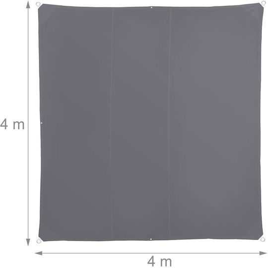 Relaxdays Platz Sonnensegel Gray mit PVC-Beschichtung 4x4m 180gr/m²