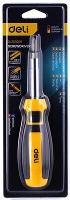 Deli Screwdriver with 4 Magnetic Interchangeable Tips