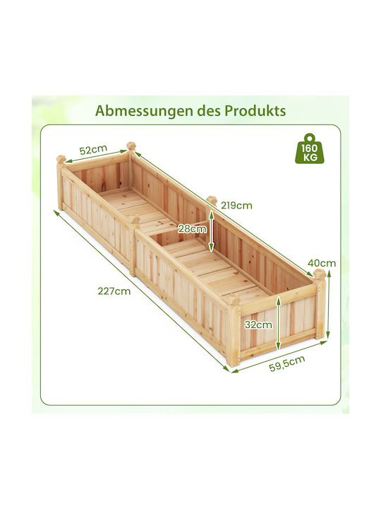 Costway Кутия за саксии Дърво 227x59.5x40см.