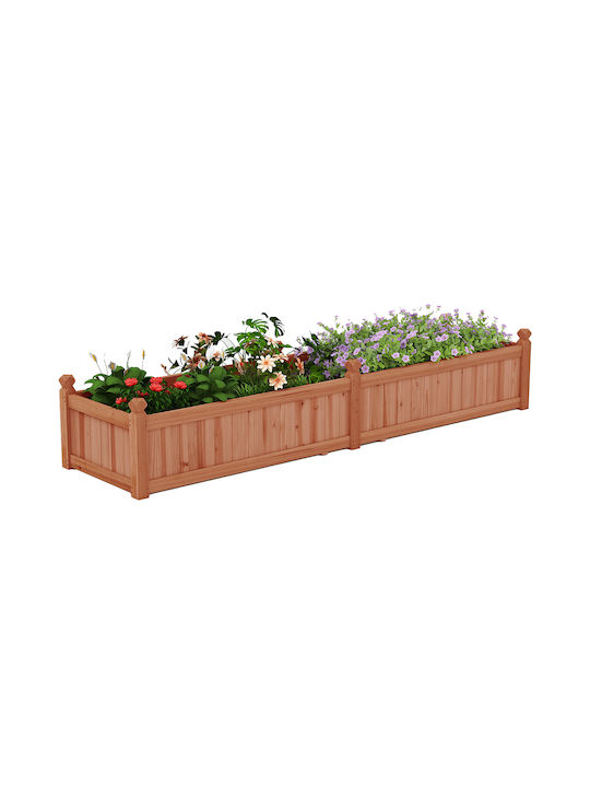 Costway Ζαρντινιέρα Ξύλινη Καφέ 227x59.5x40εκ.