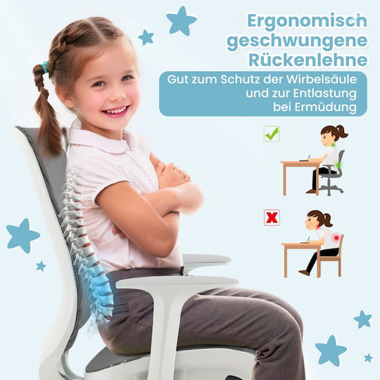 Kids Grey Desk Chair 57x57x80-92cm