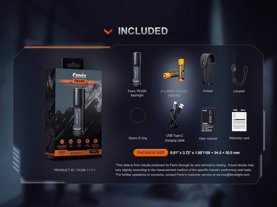 Fenix Επαναφορτιζόμενος Φακός LED UV IP68 με Μέγιστη Φωτεινότητα 5800lm