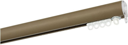 Zogometal Metallic Curtain Pole Double with Rail Diameter 25mm Length 160cm Brown Olive Matte CP4141