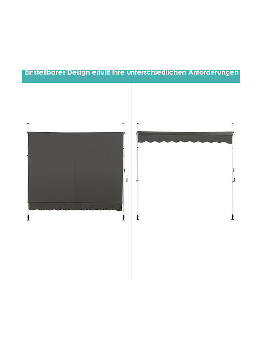 Costway Zelt Terrasse mit LEDs Gray 2.5x1.2m