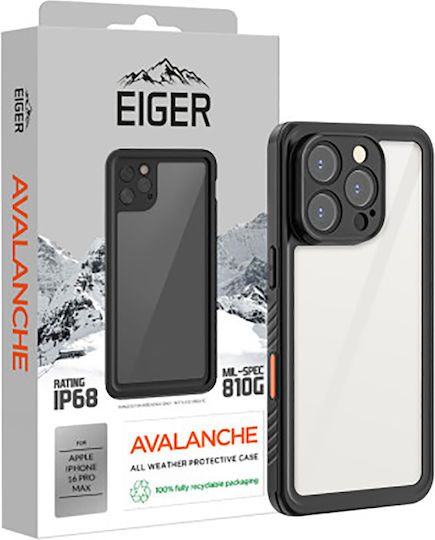 Eiger Husă 360° Față Spate iPhone 16 Pro Max IP68 Ultra Consolidată Transparentă