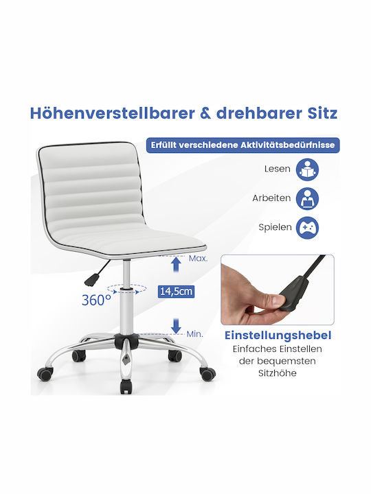 Costway Office Chair with Adjustable Arms White