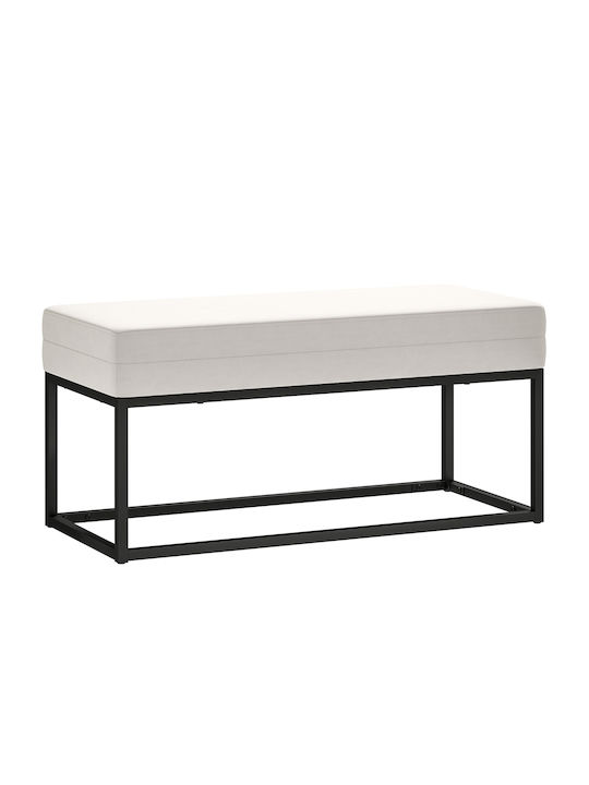 Dining Room Metallic Bench Cream 94x42x44cm